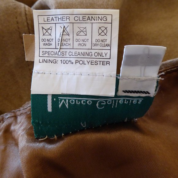 J. Marco Galleries Tan Pencil Straight Skirt Front Slit Suede Genuine Leather 6 - Picture 11 of 11